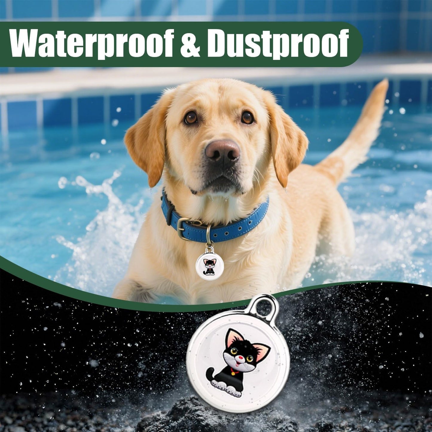 Smart GPS Tracker for Dogs, Mini Cat GPS Tracker, Positioning Smart Alarm Pet Tracker, Waterproof and Drop-Proof, Extra Long Battery Life of 365 Day, No Subscription
