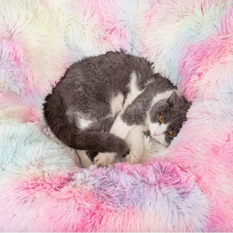 Cat Tunnel Winter Warm Fleeced Cat Bed, Indoor Cat Bed, Easy to Clean, Multi-Functional Cat Toy for Small & Medium Cat, Pet Supplies