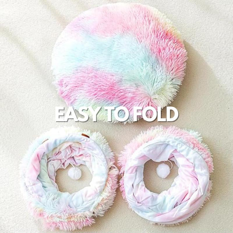 Cat Tunnel Winter Warm Fleeced Cat Bed, Indoor Cat Bed, Easy to Clean, Multi-Functional Cat Toy for Small & Medium Cat, Pet Supplies