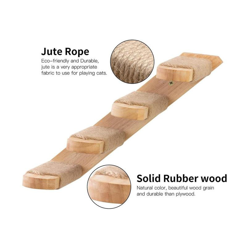 Wooden Cat Scratching Board, Wall Mounted Cat Climbing Frame, Cat Furniture for Indoor and Outdoor