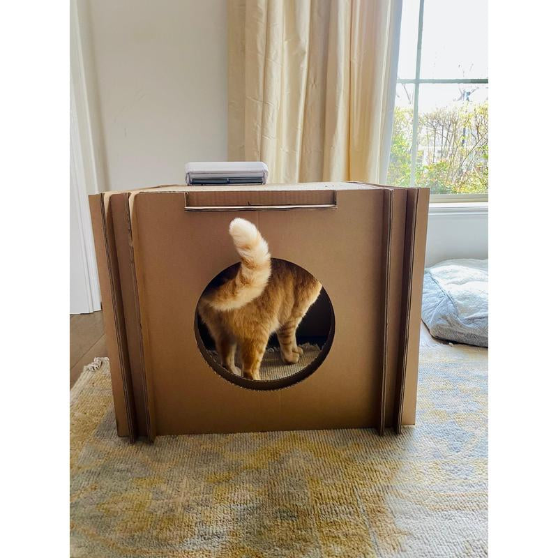 Mister the Cat’S Snarky Pets Cat House – Extra Large Cardboard Cat Cave & Scratcher for Big Cats a Cat House That Fits CHONKY Cats!