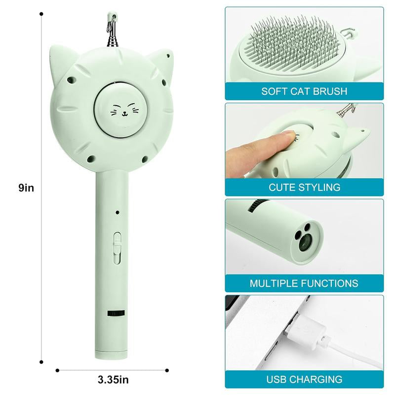 3 in 1 Cat Brush, Cat Brush with Release Button, Cat Brushes for Indoor Cats,Cat Grooming Brush,Cuddles and Meow,Cat Brush with Release Button, Cat Brushes for Indoor Cats Shedding,Cat Brush for Long or Short Haired Cats,Cuddles and Meow