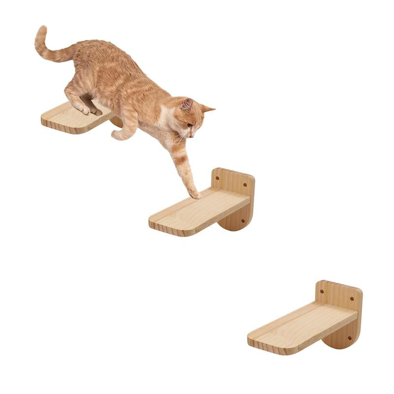Cat Wall Shelves Wooden Cat Wall Climbing Steps Cat Wall Ladder Stairs Wall Mounted Cat Climbing Step Cat Wall Shelf Cat Climber for Cats Perch Platform