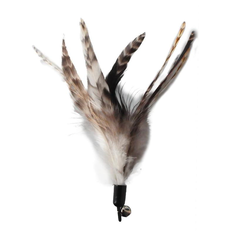 Chemical-Free Dyeing Cat Feather Toys for Indoor Cats - Include Cat Wand and Natural Feather Refills