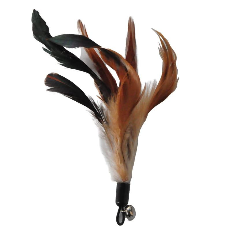 Chemical-Free Dyeing Cat Feather Toys for Indoor Cats - Include Cat Wand and Natural Feather Refills