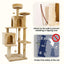 Wecharmer Cat Tree / Tower for Indoor Cats with Green Leaves, Cat Condo Cozy Plush Cat House with Hang Ball and Leaf Shape Design, Cat Furniture Pet House with Cat Scratching Posts Home Enclosed