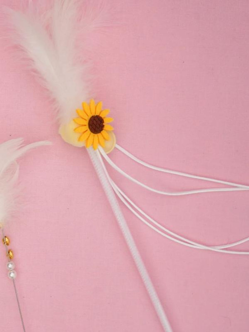 Sunflower Cat Teaser, Cat Toy, Cat Wand
