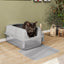 Yitahome Stainless Steel Cat Litter Box with Lid and Scoop, Extra Large Enclosed Metal Litter Box for Large Cats with Non-Slip Bottom, Odorless, Anti-Leakage, Non-Stick