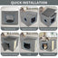 PHANCIR Cat Beds for Indoor Cats, Foldable Square Comfortable Pet Cave Bed & Furniture, with Scratching Pad and 2 Cushion, Grey