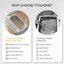 Yitahome Stainless Steel Cat Litter Box with Lid and Scoop, Extra Large Enclosed Metal Litter Box for Large Cats with Non-Slip Bottom, Odorless, Anti-Leakage, Non-Stick