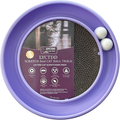 Cat Scratching Board,Cat Scratchers for Indoor Cats,Cat Ball Track,Cat Ball Toy Cat Toys for Bored Indoor Adult Cats for Kitten Mental Physical Exercise with Spare Ball to Prevent Loss (Purple)