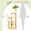 Wecharmer 55" Cat Tree / Tower for Indoor with Green Leaves, Cat Condo Cozy Plush House with Hang Ball, Pet Furniture with Scratching Posts Cat Tree