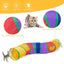 Cat Toys Set - 22Pcs Interactive Cat Toys for Kittens & Indoor Cats with Rainbow Tunnel, Feather Teaser Wand, Sisal Mice, Bell Balls & Crinkle Balls