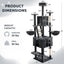 Wecharmer Cat Tree / Tower for Indoor Cats with Green Leaves, Cat Condo Cozy Plush Cat House with Hang Ball and Leaf Shape Design, Cat Furniture Pet House with Cat Scratching Posts Home Enclosed