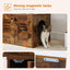Cat Tree with Litter Box Enclosure, 50" Modern Cat Tree for Large/Fat Cats with Cat Condo, Wooden Cat Furniture with Large Hammock and Top Perch, Complimentary Cat Litter Box，Brown