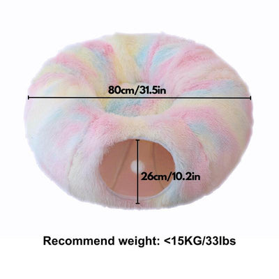 Cat Tunnel Winter Warm Fleeced Cat Bed, Indoor Cat Bed, Easy to Clean, Multi-Functional Cat Toy for Small & Medium Cat, Pet Supplies