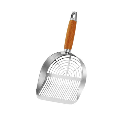 Misofog Cat Litter Scoop with Hook Heavy Duty Stainless Steel Sifter for Litter Box with Deep Shovel Durable Kitty Metal Scooper for Litter Box Kitten Pooper Lifter with 2 Different Width Sifter - Litterbox