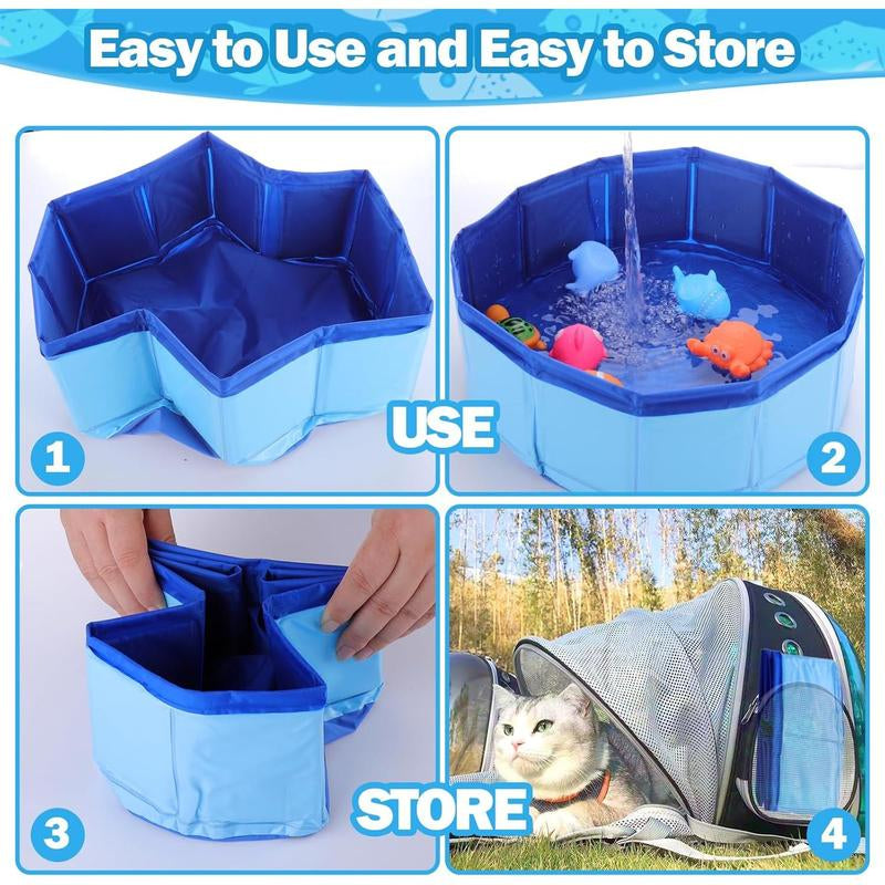 Cat Pool Toy with Fish-Water Cat Toys,Portable Cat Pool Toy,Cat Water Toys for Bored Indoor Cats,Interactive Cat Toys for Indoor Cats for Endless Self Play Animal Tools