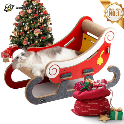 Cat Bed Scratcher | Christmas Tree Cat Scratcher | Santa Cat Bed Christmas Tree Cat Removable Comfortable, Cat Bed,Cat Scratch Pad for Festive Playtime , Christmas Gifts for Cat and Dog, Christmas Decorations for Pets