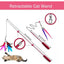 Cat Toy Wand, Retractable Cat Feather Toys and Replacement Refills with Bells, Interactive Cat Toys for Cat Kitten Exercise