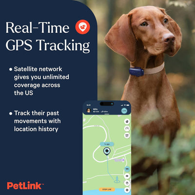 GPS Dog Tracker - Real-Time Pet Tracker Collar - Waterproof Dog GPS Tracker with Virtual Fence
