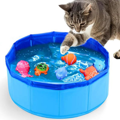 Cat Pool Toy with Fish-Water Cat Toys, Portable Cat Pool Toy, Cat Water Toys for Bored Indoor Cats, Interactive Cat Toys for Indoor Cats for Endless Self Play