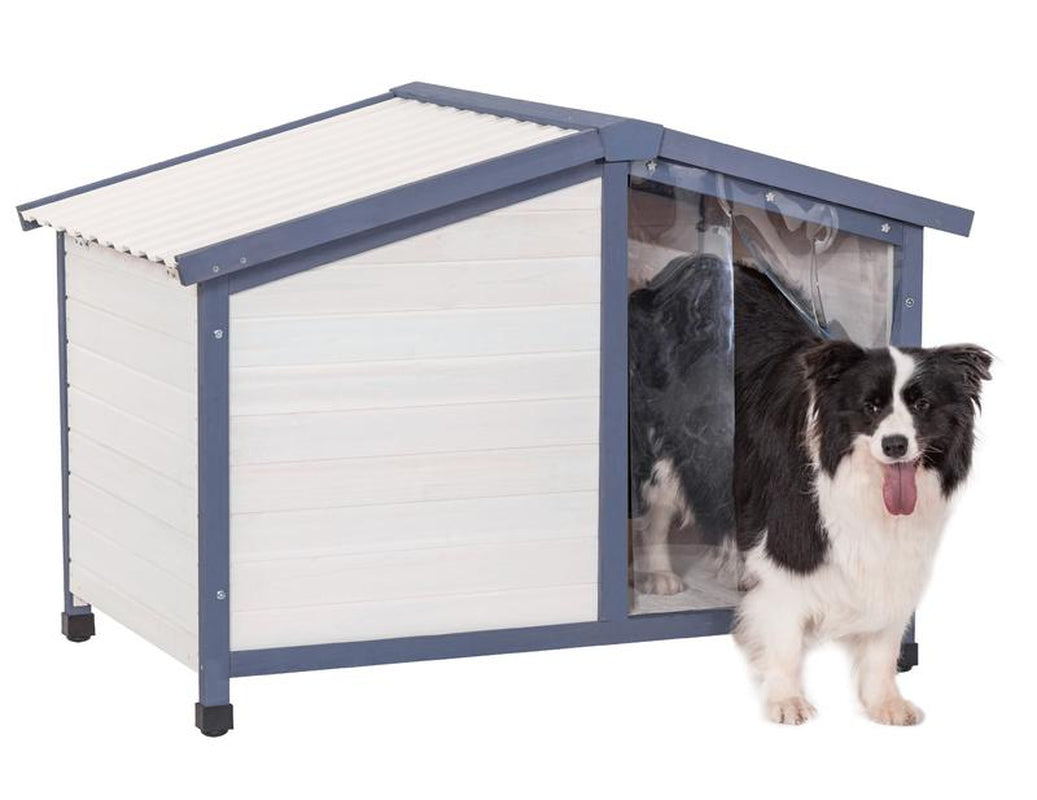 Petsfit Dog House, PVC Roof Dog House for Small Medium Large Dogs,Durable Dog House with Easy Clean and Assemble,White