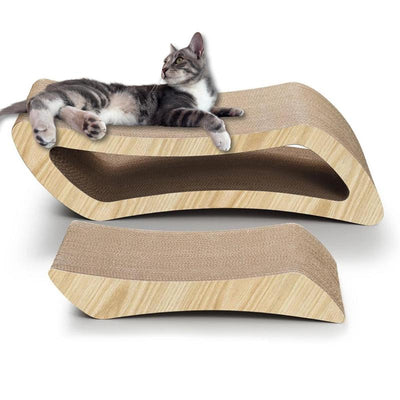 Extra Large Cat Scratcher Lounge Board, Sturdy Corrugated Cardboard, Scratching Board Lounger, Sofa Bed Reversible 2 in 1 Cat Care Furniture Includes Catnip