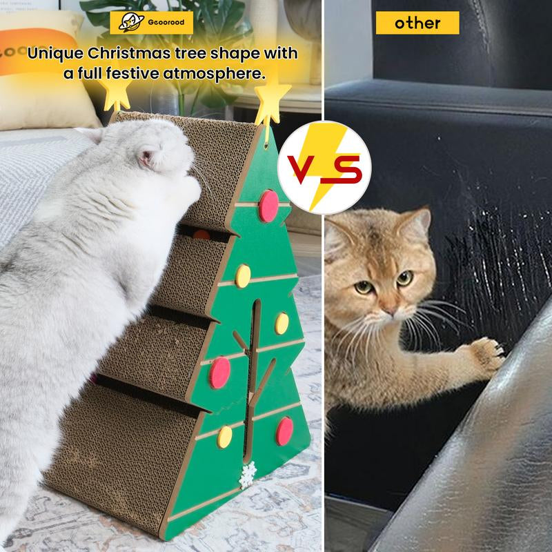 Cat Bed Scratcher | Christmas Tree Cat Scratcher | Santa Cat Bed Christmas Tree Cat Removable Comfortable, Cat Bed,Cat Scratch Pad for Festive Playtime , Christmas Gifts for Cat and Dog, Christmas Decorations for Pets