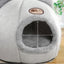 Cat Cave Bed for Indoor Soft Premium Pet Beds No Deformation anti Slip Bottom Pets Houses for Indoor Cats Room Tent, 2 in 1 Use Foldable or Open 6-11LB Light (Grey Medium Size) (12" X 12" X12)