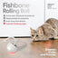 Fishbone Rolling Ball Pet Toy Cat Toy Interactive Indoor Pet Toy Kicker with Catnip Kitten Electric Cat Toy Ball 2 Accessories USB Rechargeable