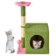 Wecharmer Cat Tree / Tower for Indoor Cats with Green Leaves, Cat Condo Cozy Plush Cat House with Hang Ball and Leaf Shape Design, Cat Furniture Pet House with Cat Scratching Posts Home Enclosed