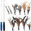 Chemical-Free Dyeing Cat Feather Toys for Indoor Cats - Include Cat Wand and Natural Feather Refills