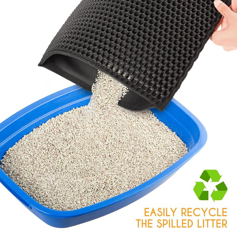 Cat Litter Trapping Mat Double Layer Kitty Litter Trapper Pad Non-Slip 24X15 In