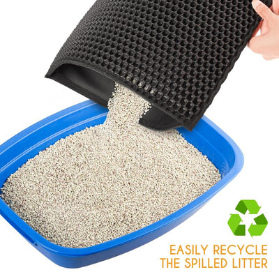 Cat Litter Trapping Mat Double Layer Kitty Litter Trapper Pad Non-Slip 24X15 In