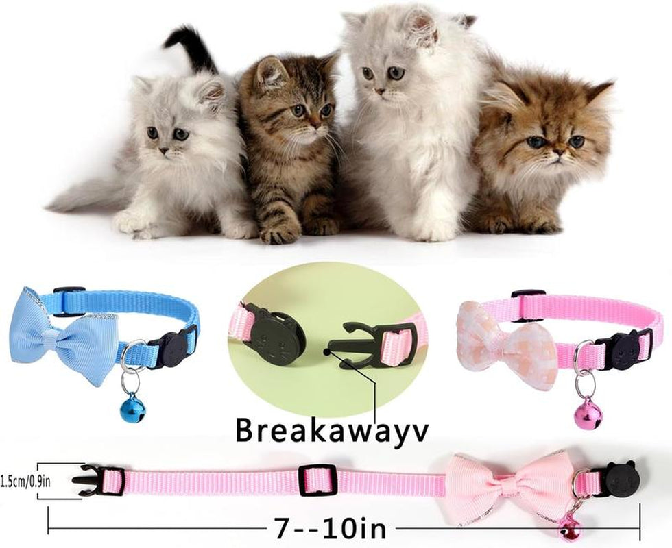 16 PCS Cute Cat Collar with Bells Kitten Collars for Girls Pink Cat Collar Breakaway Cat Collars for Girl Cats Small Kitten Collar with Bell Boy Pet Collar for Cats Kitten Supplies Flower Cat Collar