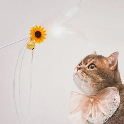 Sunflower Cat Teaser, Cat Toy, Cat Wand