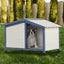 Petsfit Dog House, PVC Roof Dog House for Small Medium Large Dogs,Durable Dog House with Easy Clean and Assemble,White