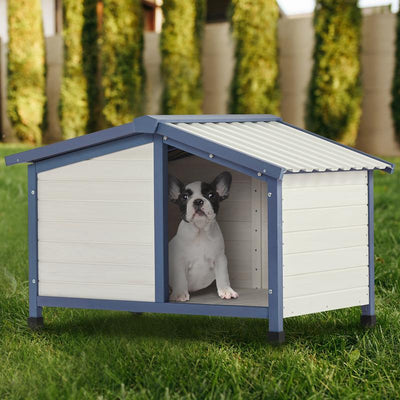 Petsfit Dog House, PVC Roof Dog House for Small Medium Large Dogs,Durable Dog House with Easy Clean and Assemble,White