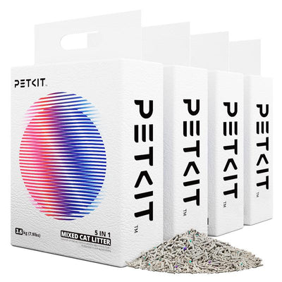 PETKIT 5-In-1 Mixed Cat Litter - Odorless Universal Clumping Litter with Rapid Clumping & Dust-Free Formula for Automatic Smart Cat Litter Box