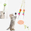 5 PCS Interchangeable Teaser Wand Cat Toy, Hanging Cat Feather Toys, Telescopic Interactive Cat Toys for Indoor Cats