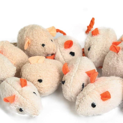 Realistic Cat Toy Mice 12 Pack - Interactive Biting Toys for Cats with Realistic Features and Colorful Accents Chewing Cat Toys