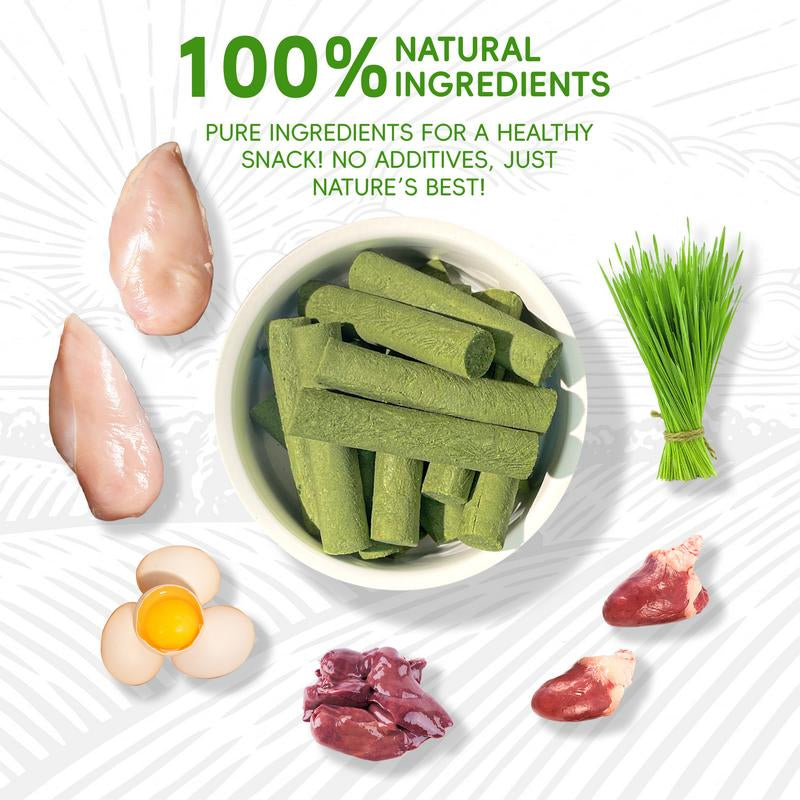 BAYPIE 3.5Oz Cat Grass Teething Stick, Delicious Cat Treat Snack Edible Cat Chew Toy for Teeth Cleaning and Hairball Removal in Cats