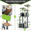 Wecharmer Cat Tree / Tower for Indoor Cats with Green Leaves, Cat Condo Cozy Plush Cat House with Hang Ball and Leaf Shape Design, Cat Furniture Pet House with Cat Scratching Posts Home Enclosed