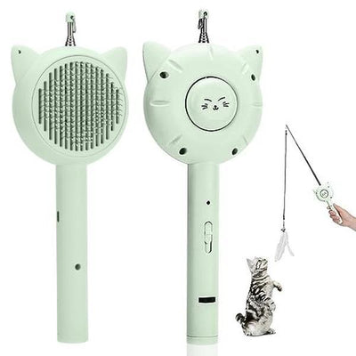 3 in 1 Cat Brush, Cat Brush with Release Button, Cat Brushes for Indoor Cats,Cat Grooming Brush,Cuddles and Meow,Cat Brush with Release Button, Cat Brushes for Indoor Cats Shedding,Cat Brush for Long or Short Haired Cats,Cuddles and Meow