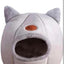 Cat Cave Bed for Indoor Soft Premium Pet Beds No Deformation anti Slip Bottom Pets Houses for Indoor Cats Room Tent, 2 in 1 Use Foldable or Open 6-11LB Light (Grey Medium Size) (12" X 12" X12)