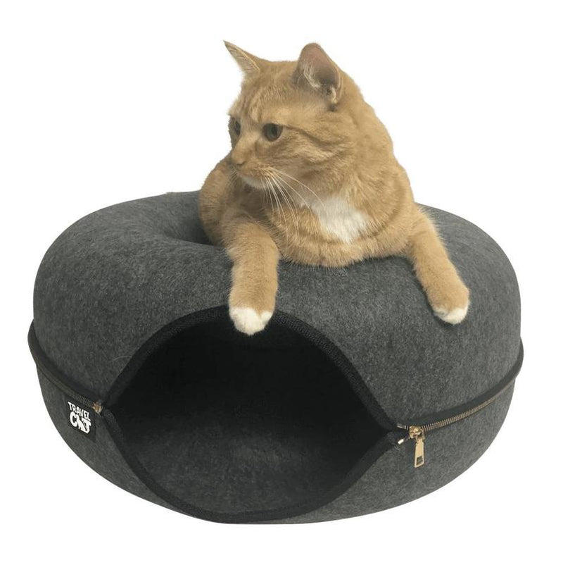 Donut! Cat Hideaway Cave for Privacy, Comfort, and Playtime Cat Tunnel
