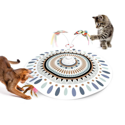 Potaroma Electric Cat Toys Chargeable, 3In1 Hide and Seek Kitten Wand Toy, Interactive Automatic Cats Toy, Fluttering Butterfly, Moving Feather, Indoor Exercise Kicker 22.8 Inches Cover for All Breeds
