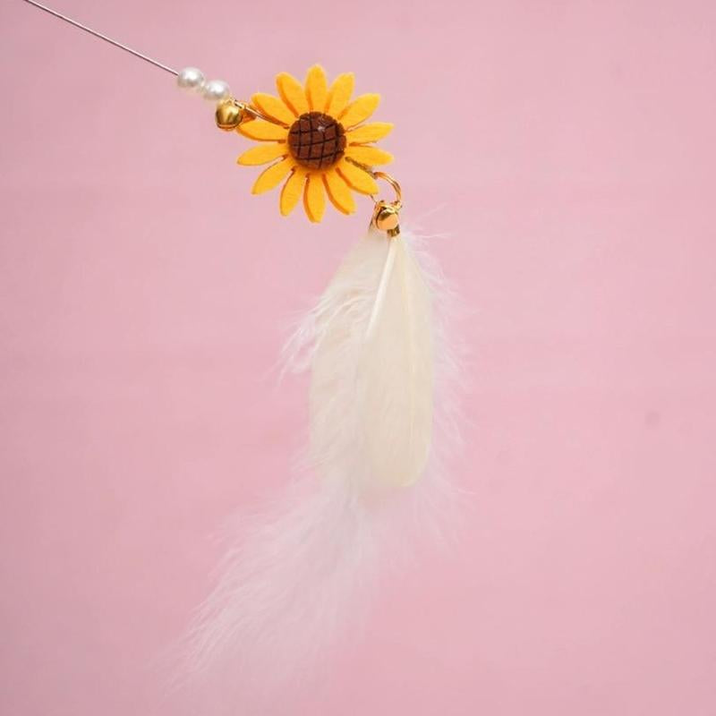 Sunflower Cat Teaser, Cat Toy, Cat Wand