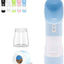 Portable Dog Water Bottle - Leak Proof Dog Water Dispenser with Bowl & Food Container, Dishwasher Safe Food Grade Plastic for Pet Puppy Outdoor Walking Hiking Travel Blue